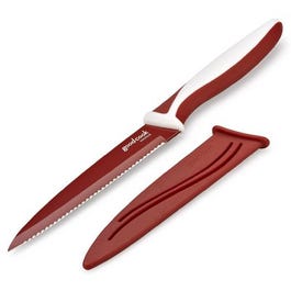 Kitchen Knife, Non-Stick Serrated Blade, 5-In.