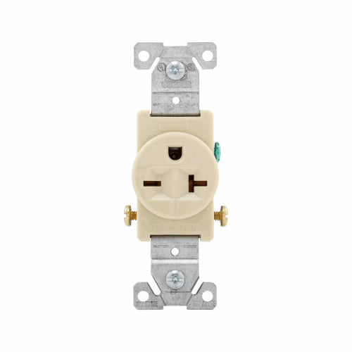 Eaton Cooper Wiring Commercial Specification Grade Single Receptacle 20A, 250V Ivory (Ivory, 250V)