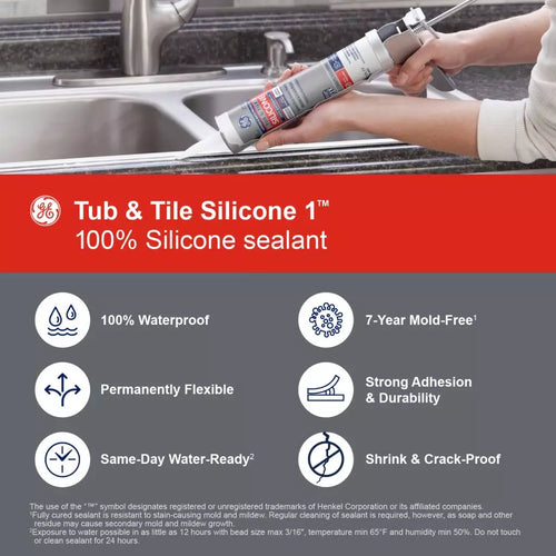 Henkel Corp GE Tub & Tile Silicone 1® Sealant