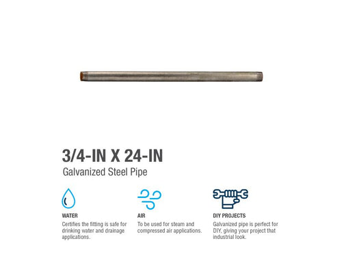 Southland 3/4-in x 24-in Galvanized Steel Schedule 40 Pipe (3/4-in x 24-in, Galvanized)