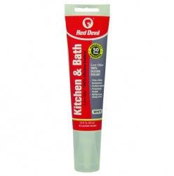 Red Devil Kitchen & Bath Low Odor Silicone Sealant Squeeze Tube (White) 2.8 fl. oz. (2.8 fl. oz., White)