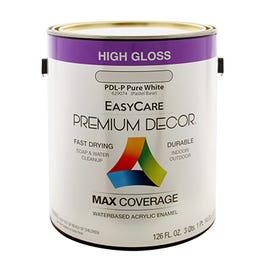 Premium Decor High-Gloss Water-Based Acrylic Enamel, Pure White, Gallon