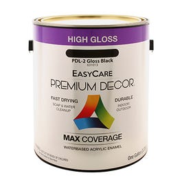 Premium Decor High-Gloss Enamel, Water-Based, Black, 1-Gallon
