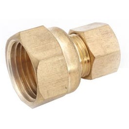Brass Connector, 3/8-In. Compression x 1/2-In. Female Pipe Thread