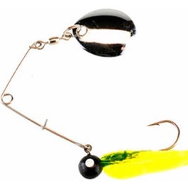 Beetle Spinner, Nickel With Black/Chartreuse Grub, 1/4-oz.