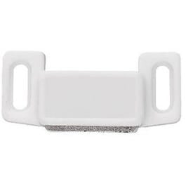 Cabinet Catch With Strike, Magnetic, White, 2-Pk.