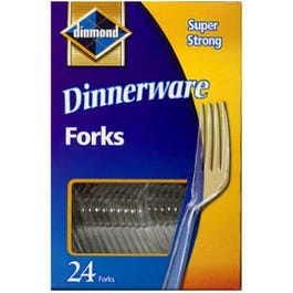 24-Count Clear Plastic Heavyweight Forks