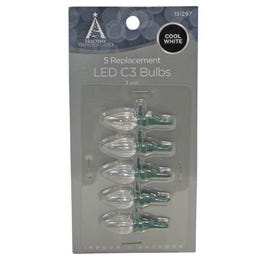 Christmas Lights LED Replacement Bulb, C3, Cool White, 5-Pk.