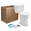 Complete Toilet Kit, Elongated Front, ADA Approved, White, 12-In. Round In