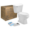 Complete Toilet Kit, Elongated Front, White, 12-In. Rough In