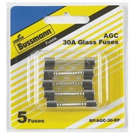 Automotive Fuses, Glass, 30-Amp, .25 x 1.25-In., 5-Pk.