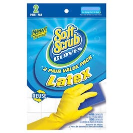 Latex Gloves, Yellow With Flocked Lining, Large, 2-Pr.