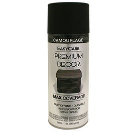Premium Decor Spray Paint, Camouflage Flat Black, 12-oz.