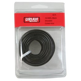 Automotive Wire, Insulation, Black, 18 AWG, 40-Ft.