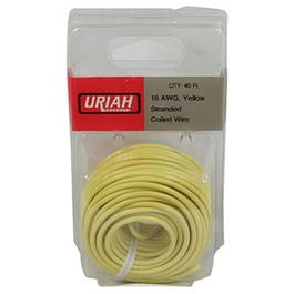 Automotive Wire, Insulation, Yellow, 18 AWG, 40-Ft.