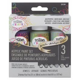 Acrylic Craft Paint Set, Metallic Jewel, 2-oz., 3-Pk.