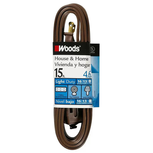 Woods® 3-Outlet Extension Cords 15 ft. Brown