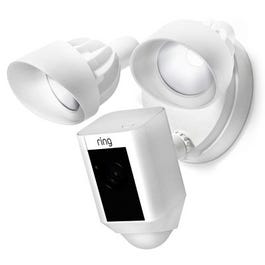 HD Wi-Fi Security Camera + LED Flood Light, White