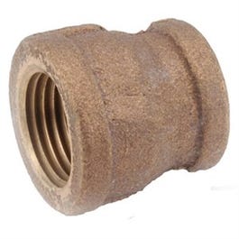 Pipe Fitting, Rough Brass Reducing Coupling, Lead-Free, 3/8 x 1/8-In.