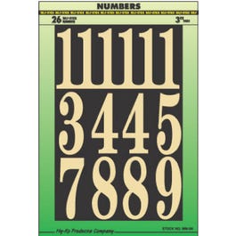 Address Number Set, Gold, Embossed Polyester, 3-In.