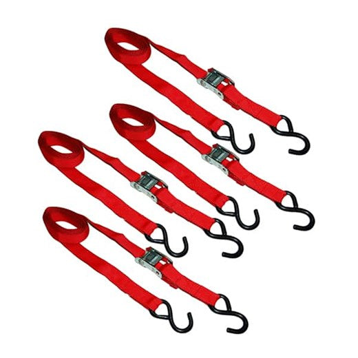Ancra Cargo 1″ x 6′ S-Hook Cam Buckle Tie-Downs, 4 Pack Blister