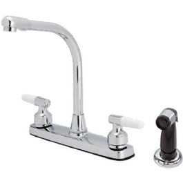 Kitchen Faucet With Spray, 2 Lever Handles, Chrome