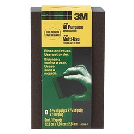 Large-Area Flexible Sanding Sponge, Fine/Medium, 4-7/8 x 2-7/8 x 1-In.