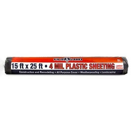 4-Mil Plastic Sheeting, Black, 15 x 25-Ft.