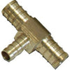 Pex Pipe Fitting, Tee, Brass, Lead-Free, 1/2 x 3/8 x 3/8-In. Barb
