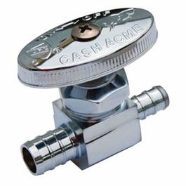 Pipe Fitting, Straight Stop, 1/2 Chrome-Plated x 3/8-In. Brass Barb