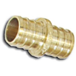 Barbed Pipe PEX Coupling, Brass, 1/2-In. Barb x 1/2-In.