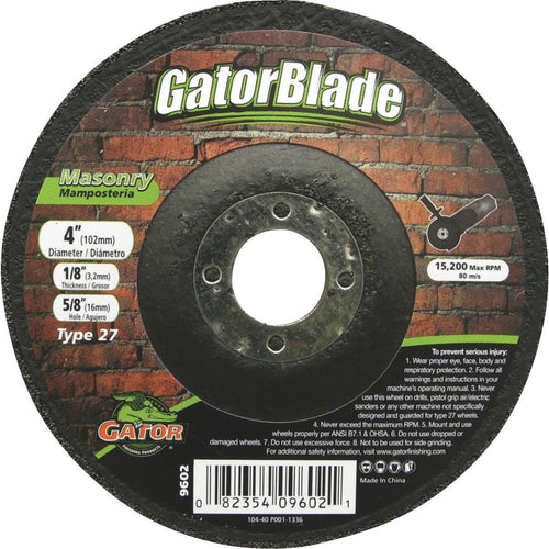 Gator Blade Type 27 4 In. x 1/8 In. x 5/8 In. Masonry Cut-Off Wheel