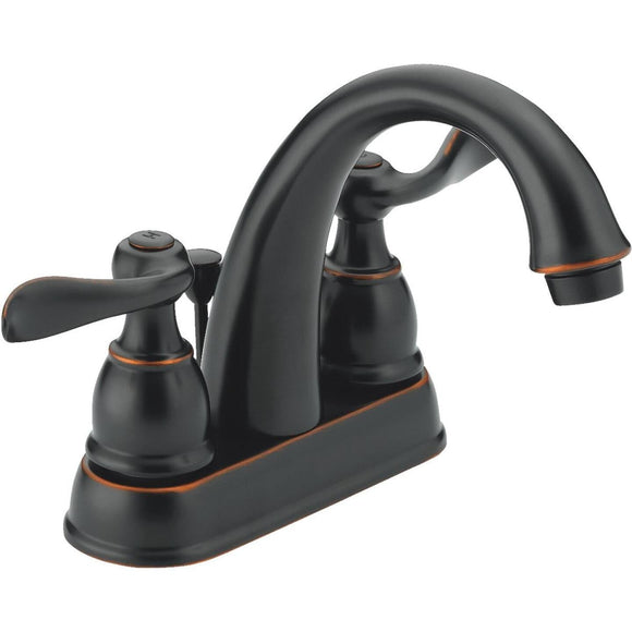 Delta Windmere Oil-Rubbed Bronze 2-Handle Lever 4 In. Centerset Bathroom Faucet with Pop-Up