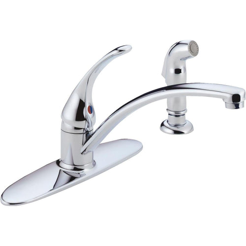 Delta Foundations Single Handle Lever Kitchen Faucet with Side Spray, Chrome