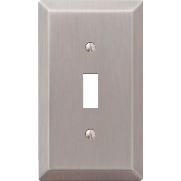 Amerelle 1-Gang Stamped Steel Toggle Switch Wall Plate, Brushed Nickel