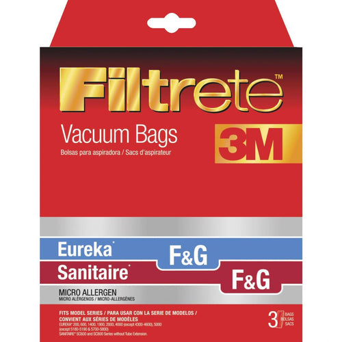 3M Filtrete Eureka/Sanitaire Type F & G Micro Allergen Vacuum Bag (3-Pack)
